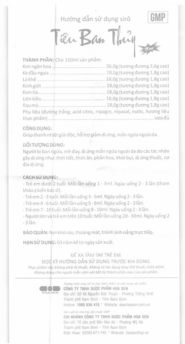 Tiêu Ban Thủy chai 150ml - 4