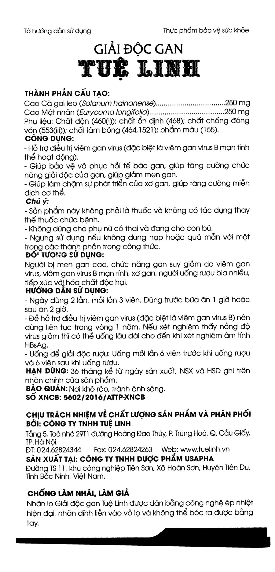 Giải Độc Gan Tuệ Linh hộp 60 viên - 7
