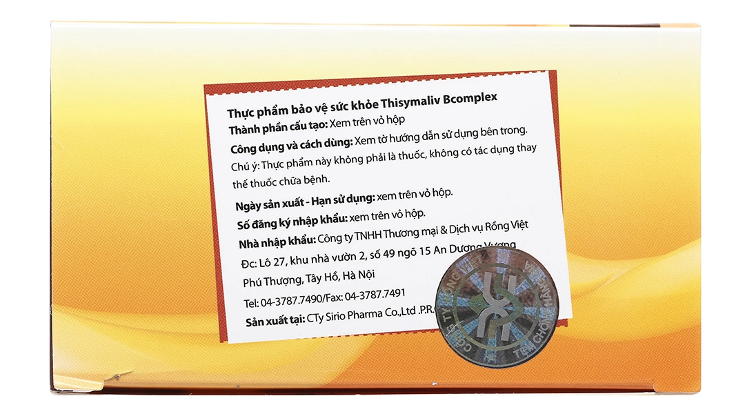 Usmart Thisymaliv B Complex hộp 100 viên - 3