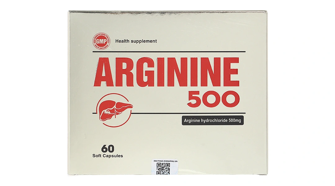 Arginine 500 bổ gan, hỗ trợ bảo vệ tế bào gan hộp 60 viên - 1