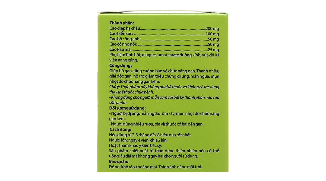 Dưỡng Can Linh bổ gan, thanh nhiệt, giải độc gan lọ 40 viên - 2