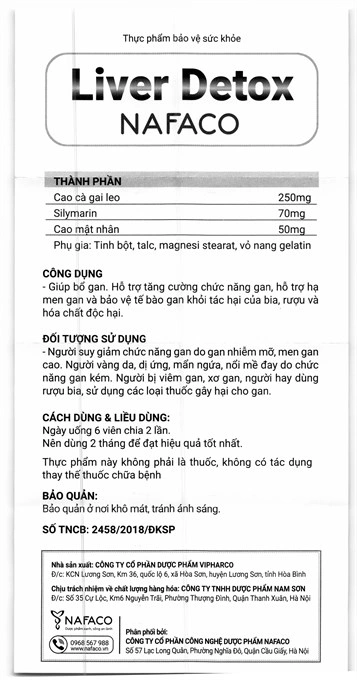 Liver Detox Nafaco hỗ trợ giải độc gan, bổ gan lọ 30 viên - 7
