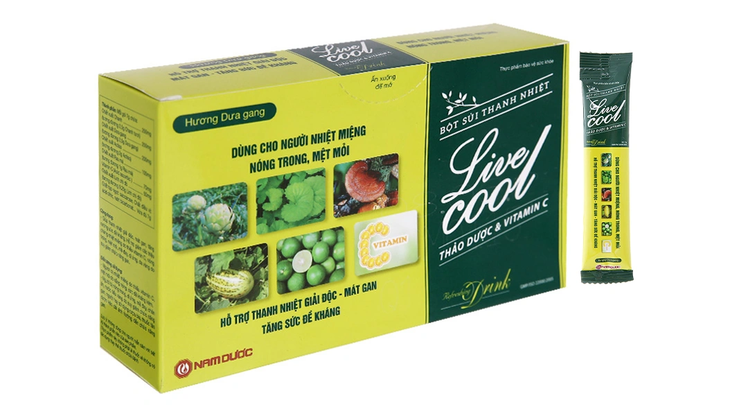 Bột Sủi Live Cool Hương Dưa Gang hộp 10 gói x 7g - 