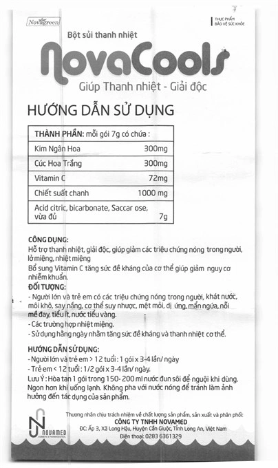 Bột sủi thanh nhiệt Novacools bổ sung vitamin C, tăng đề kháng hộp 15 gói x 7g - 6