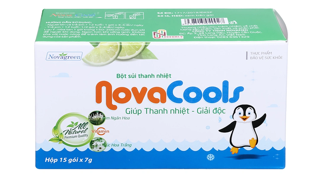 Bột sủi thanh nhiệt Novacools bổ sung vitamin C, tăng đề kháng hộp 15 gói x 7g - 1