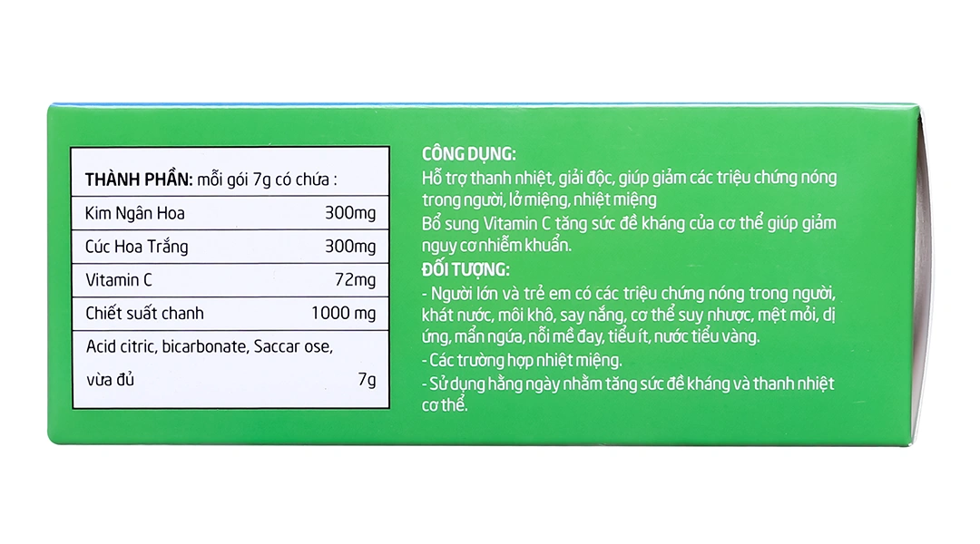 Bột sủi thanh nhiệt Novacools bổ sung vitamin C, tăng đề kháng hộp 15 gói x 7g - 2