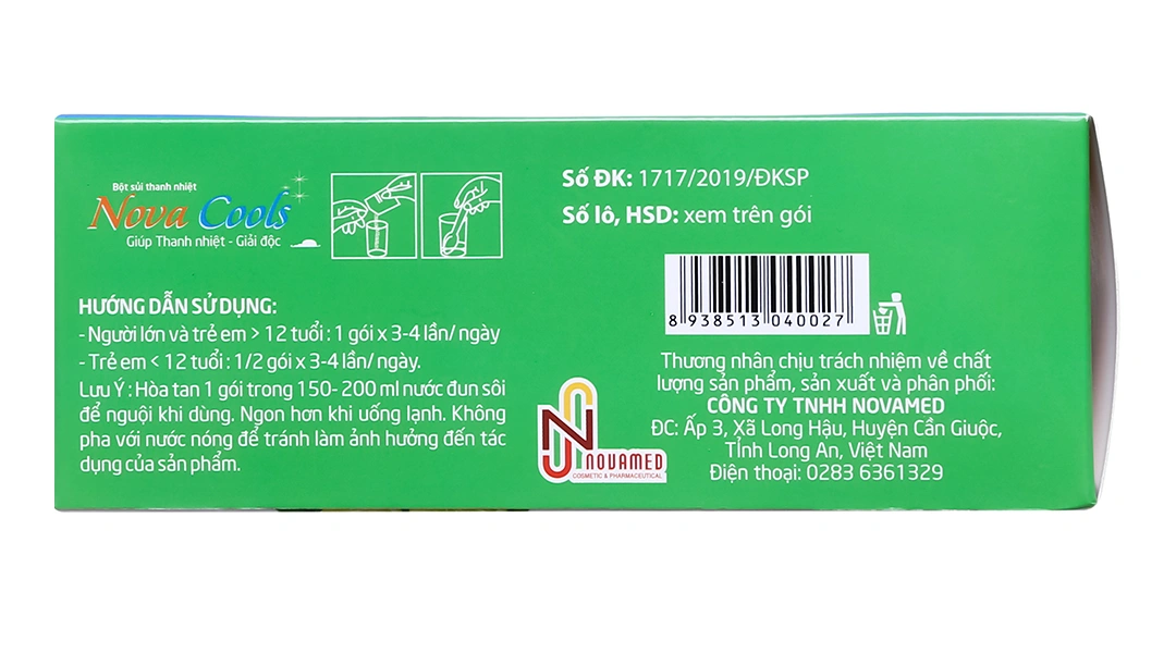 Bột sủi thanh nhiệt Novacools bổ sung vitamin C, tăng đề kháng hộp 15 gói x 7g - 3