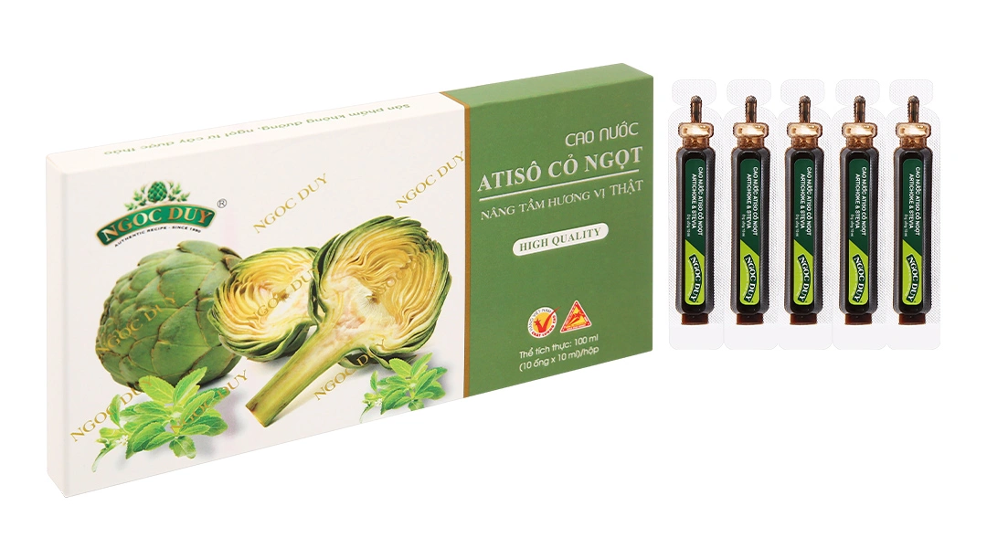 Cao Nước Atiso Ngọc Duy Cỏ Ngọt hộp 10 ống x 10ml - 