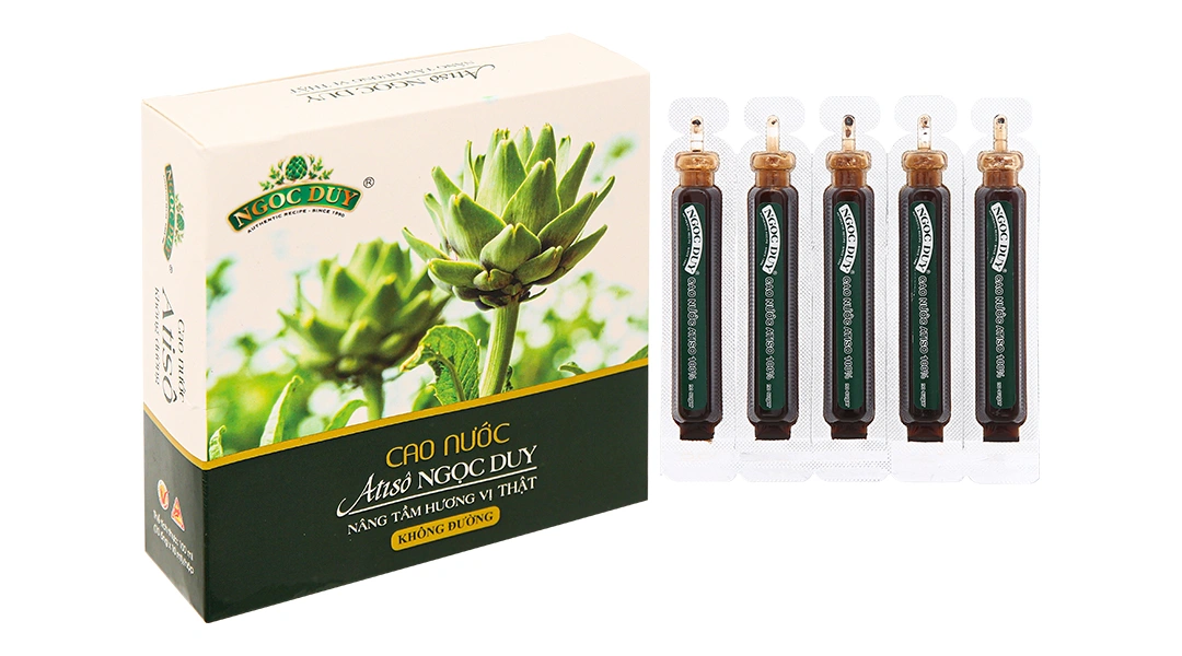 Cao Nước Atiso Ngọc Duy Không Đường hộp 10 ống x 10ml - 
