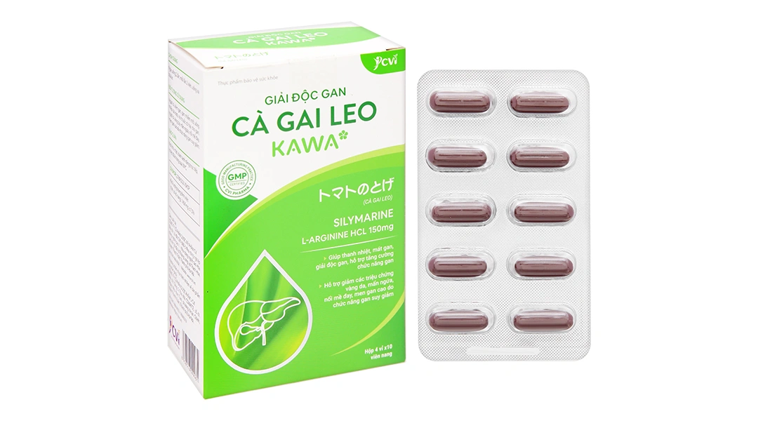 Thực phẩm bảo vệ sức khỏe Giải Độc Gan Cà Gai Leo Kawa Hộp 40 Viên - 