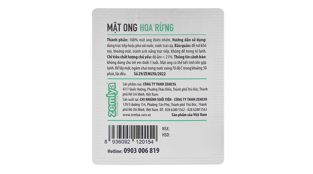 Mật Ong Hoa Rừng - Rừng Nhiệt Đới Zemlya - 5