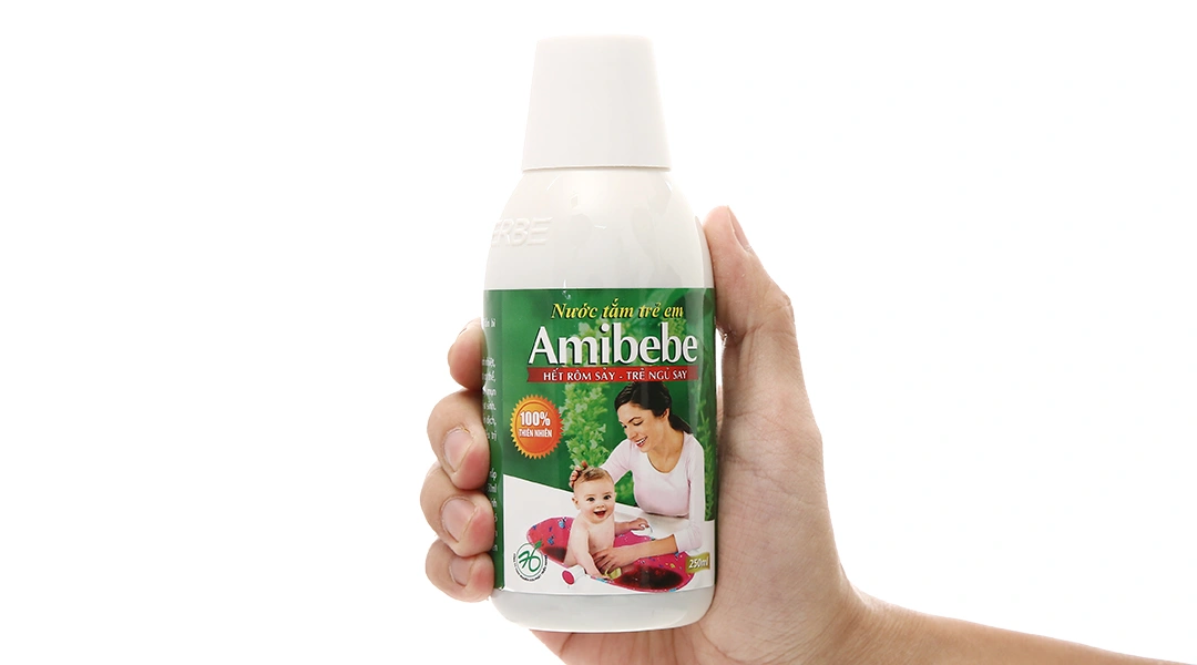 Nước tắm thảo dược Amibebe kháng khuẩn, ngừa rôm sảy chai 250ml - 6