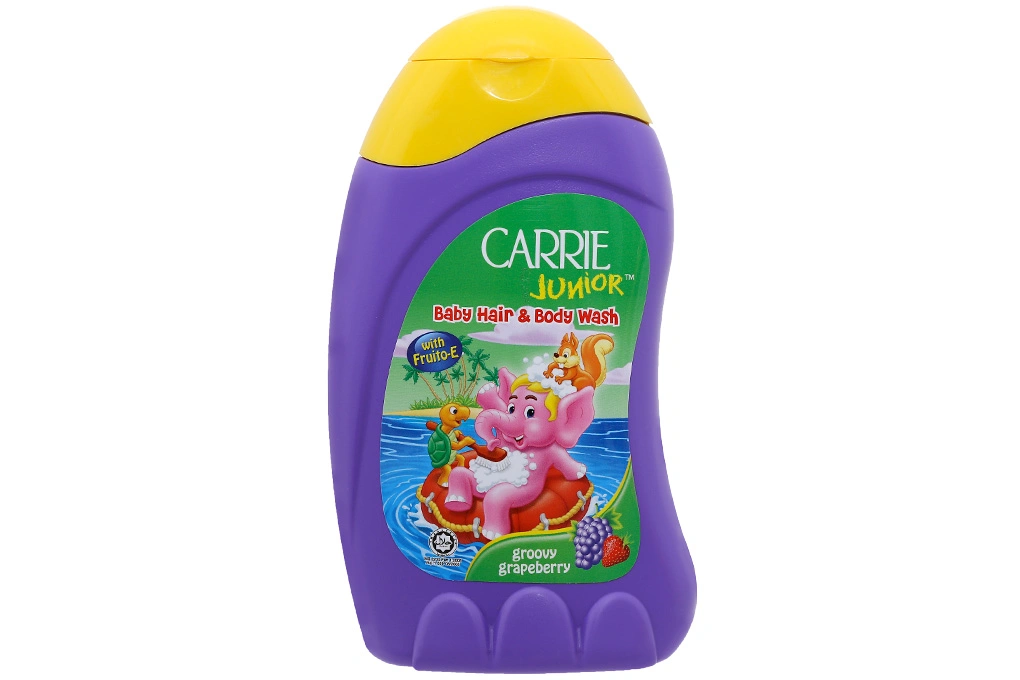 Sữa tắm gội Carrie junior hương Grapeberry dưỡng ẩm cho bé chai 280g - 