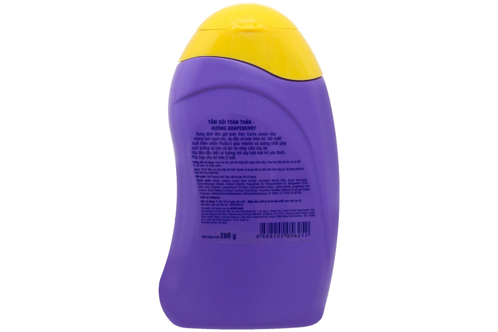 Sữa tắm gội Carrie junior hương Grapeberry dưỡng ẩm cho bé chai 280g - 1