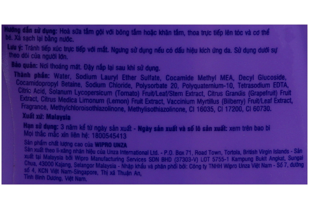 Sữa tắm gội Carrie junior hương Grapeberry dưỡng ẩm cho bé chai 280g - 2
