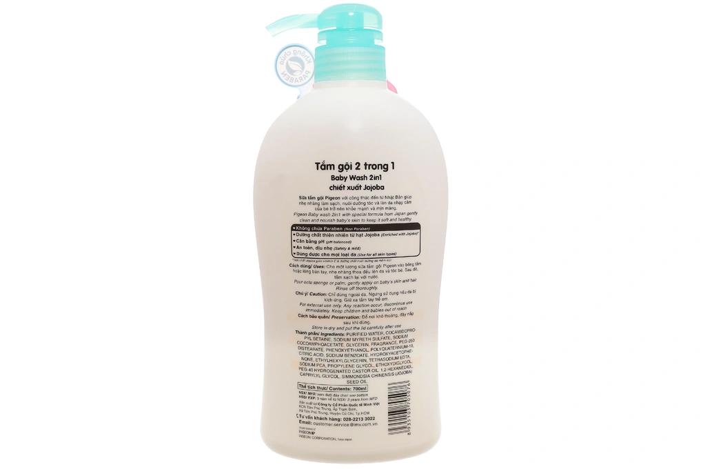 Tắm gội Pigeon chiết xuất Jojoba chai 700ml - 4