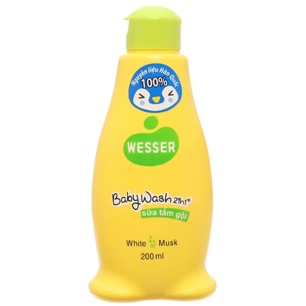 Wesser Baby Wash 2in1 White Musk chai 200ml - 1