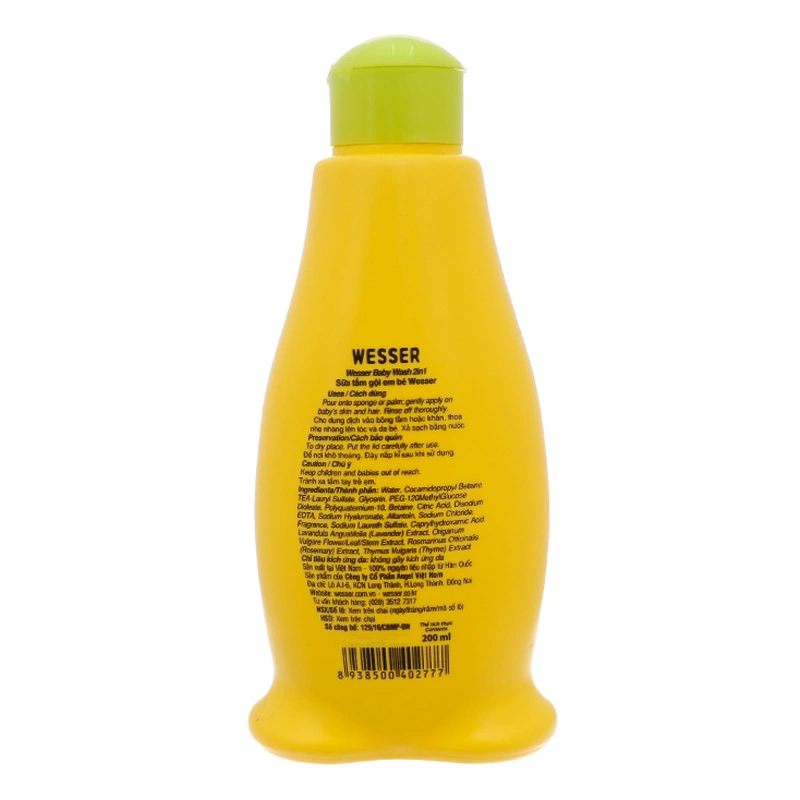 Wesser Baby Wash 2in1 White Musk chai 200ml - 4