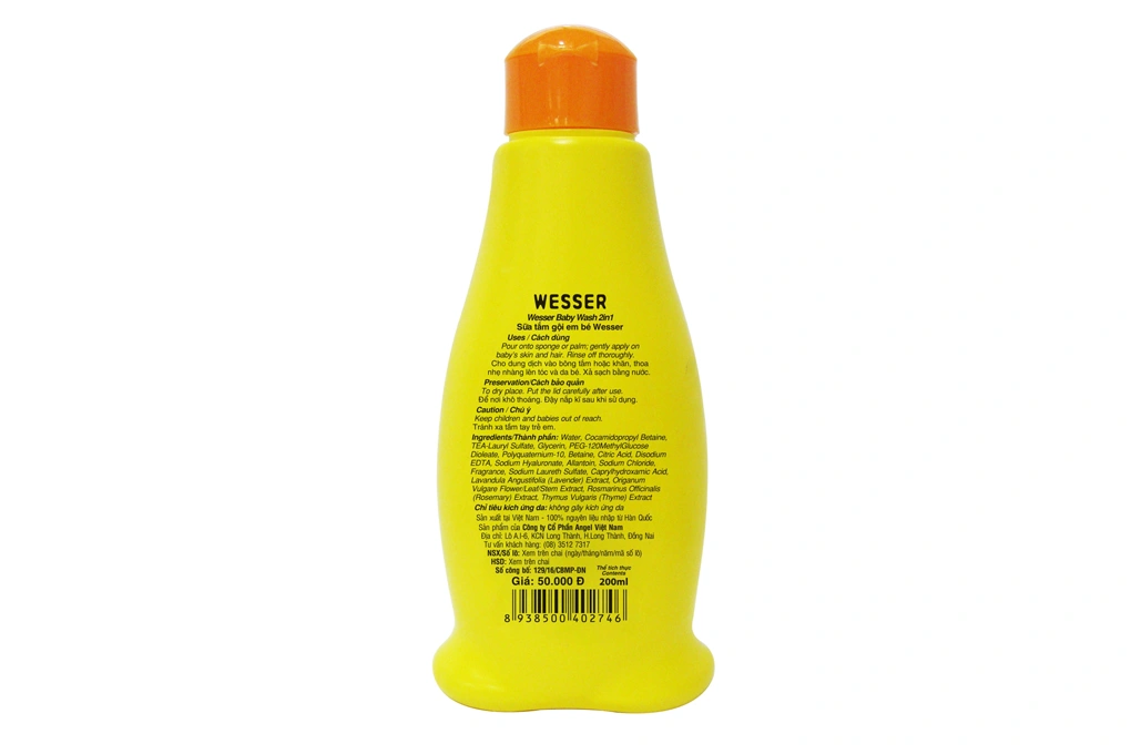 Sữa tắm gội Wesser cân bằng ẩm da bé chai 200ml - 3