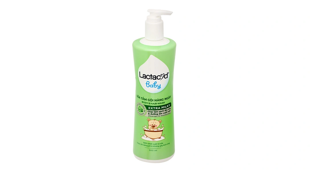 Sữa tắm gội Lactacyd Baby Extra Milky chăm sóc da và tóc cho bé chai 250ml - 24