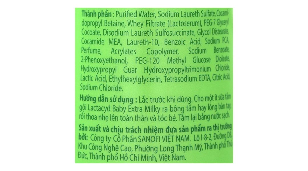 Sữa tắm gội Lactacyd Baby Extra Milky chăm sóc da và tóc cho bé chai 250ml - 28