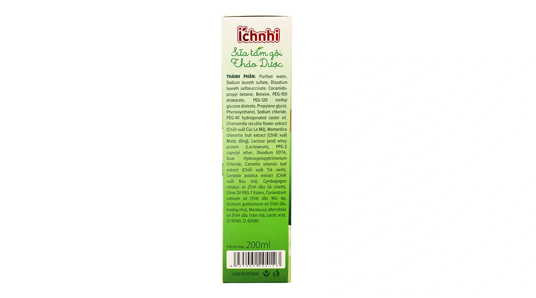 Sữa tắm gội Thảo Dược Ích Nhi giảm hăm da, rôm sảy cho bé chai 200ml - 2