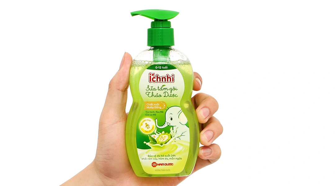 Sữa tắm gội Thảo Dược Ích Nhi giảm hăm da, rôm sảy cho bé chai 200ml - 6