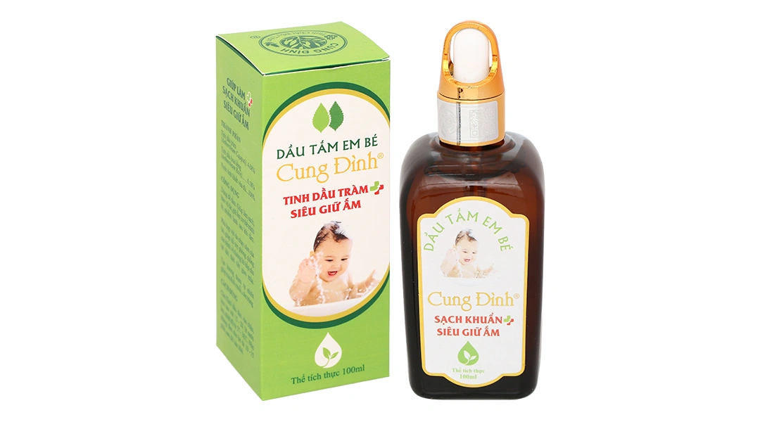 Dầu tắm em bé Cung Đình làm sạch, giữ ấm cơ thể chai 100ml - 