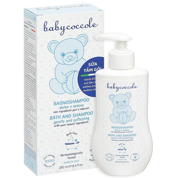 Sữa tắm gội Babycoccole chiết xuất hoa sen ngừa rôm sảy giữ ẩm cho da