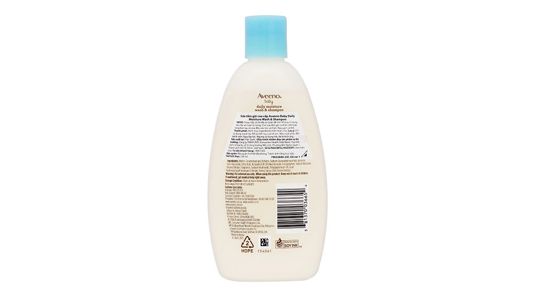 Sữa tắm gội toàn thân Aveeno Baby Daily Moisture dịu nhẹ cho da bé chai 236ml - 2