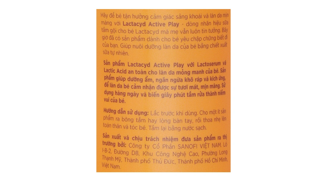 Sữa tắm gội Lactacyd Baby Active Play giúp dưỡng ẩm, giảm kích ứng cho da bé chai 250ml - 6