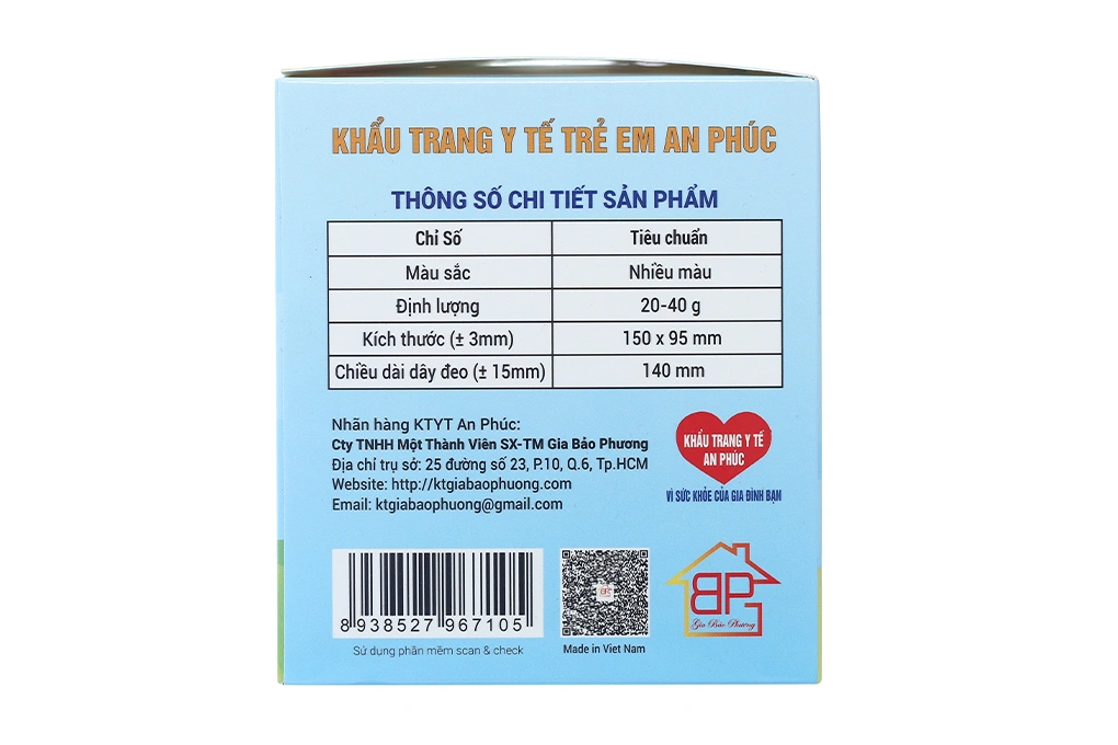Khẩu trang y tế trẻ em An Phúc 3 lớp có họa tiết hộp 50 cái - 2