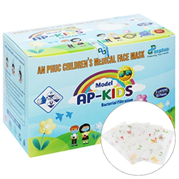 Khẩu trang y tế trẻ em An Phúc 3 lớp có họa tiết