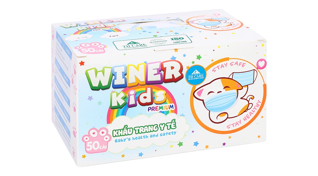 Khẩu trang y tế Winer Kids Premium 3 lớp có họa tiết hộp 50 cái - 1