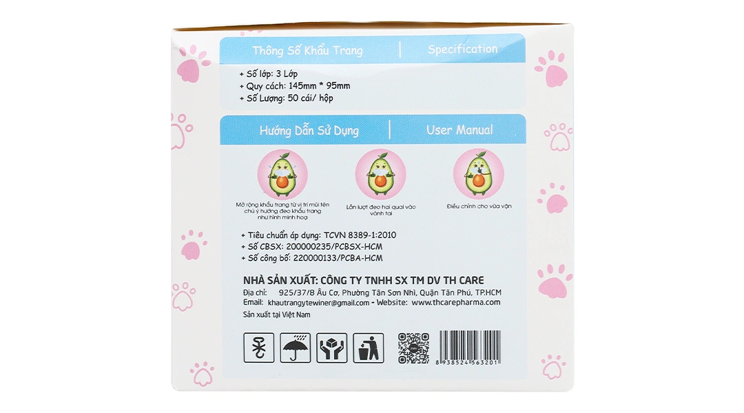 Khẩu trang y tế Winer Kids Premium 3 lớp có họa tiết hộp 50 cái - 3