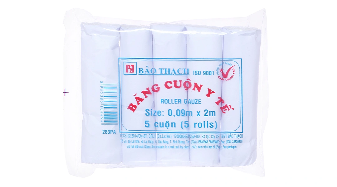 Băng cuộn y tế Bảo Thạch (0.09m x 2m) - 