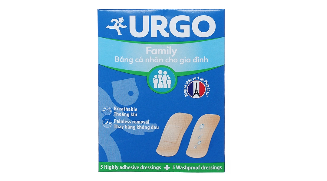 Băng cá nhân Urgo Family hộp 10 miếng - 