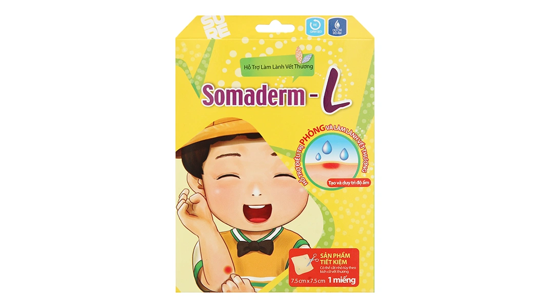 Miếng dán Somaderm-L hỗ trợ làm lành vết thương (7.5cm x 7.5cm) hộp 1 miếng - 1