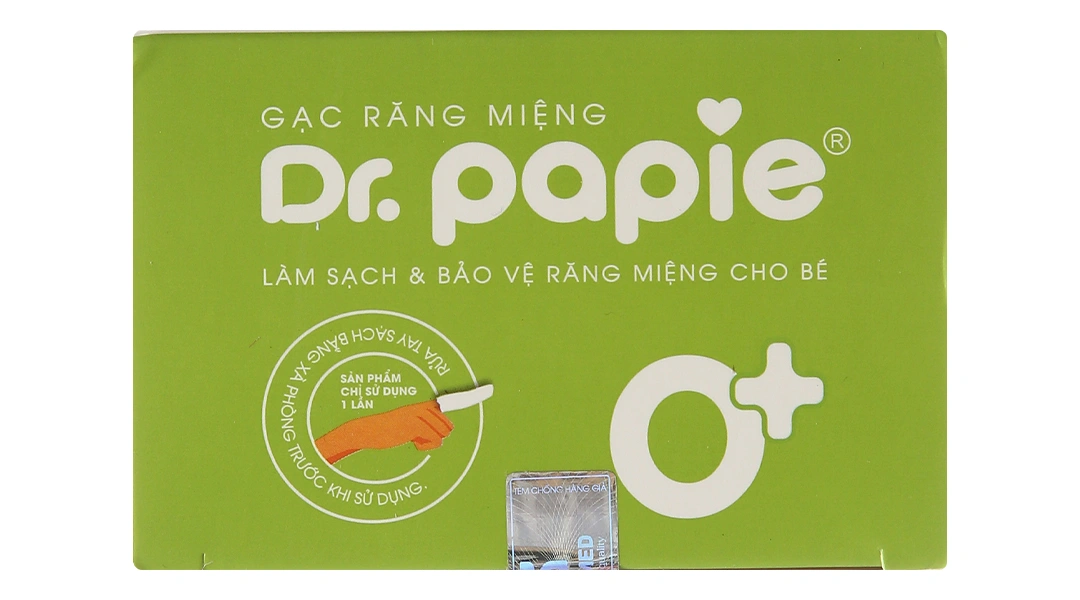 Gạc răng miệng Dr. Papie 0+ giúp sạch lưỡi, nướu, răng hộp 30 miếng - 3