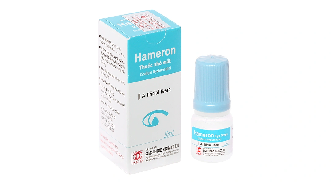 Dung dịch nhỏ mắt Hameron 5mg giảm khô mắt chai 5ml - 1
