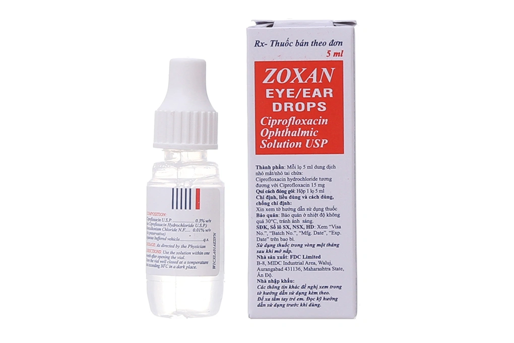 Dung dịch nhỏ mắt, nhỏ tai Zoxan trị nhiễm khuẩn lọ 5ml - 1