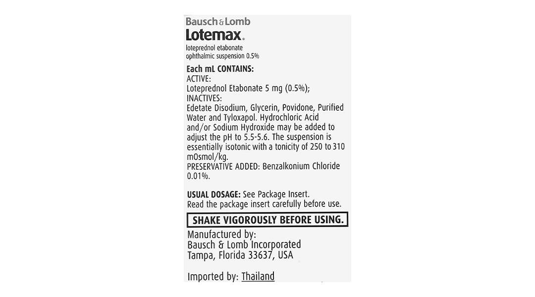 Hỗn dịch nhỏ mắt Lotemax 0.5% trị viêm kết mạc mí mắt, viêm giác mạc chai 5ml - 6