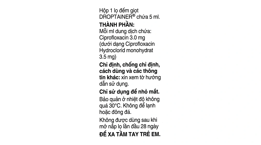 Dung dịch nhỏ mắt Ciloxan 0.3% trị nhiễm khuẩn mắt lọ 5ml - 5