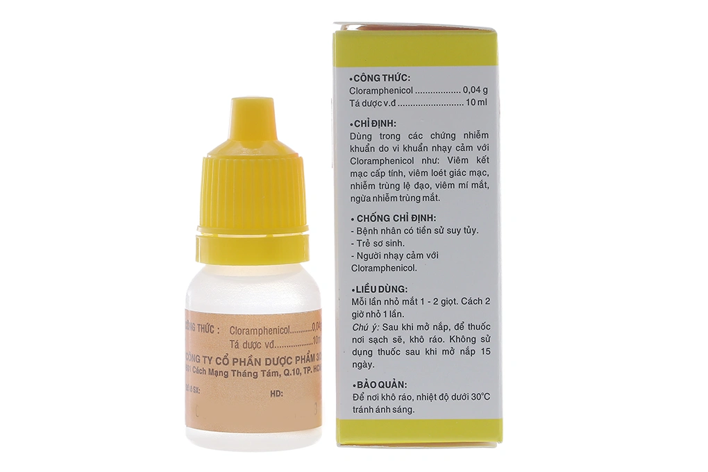Thuốc nhỏ mắt Cloraxin 0.4% trị nhiễm khuẩn mắt chai 10ml - 1