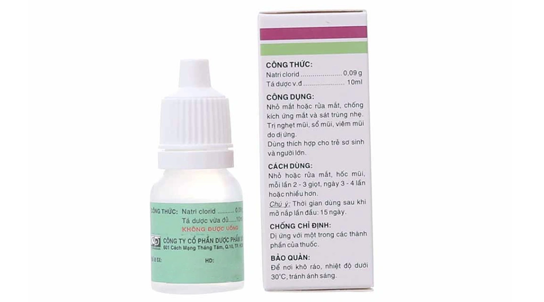 Dung dịch nhỏ mắt, mũi Efticol 0.9% vệ sinh mắt, mũi chai 10ml - 1