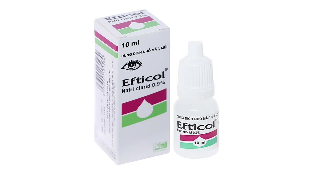 Dung dịch nhỏ mắt, mũi Efticol 0.9% vệ sinh mắt, mũi chai 10ml - 