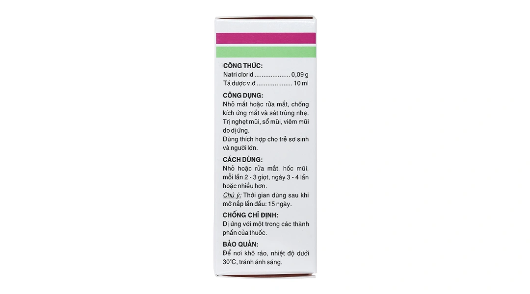Dung dịch nhỏ mắt, mũi Efticol 0.9% vệ sinh mắt, mũi chai 10ml - 3