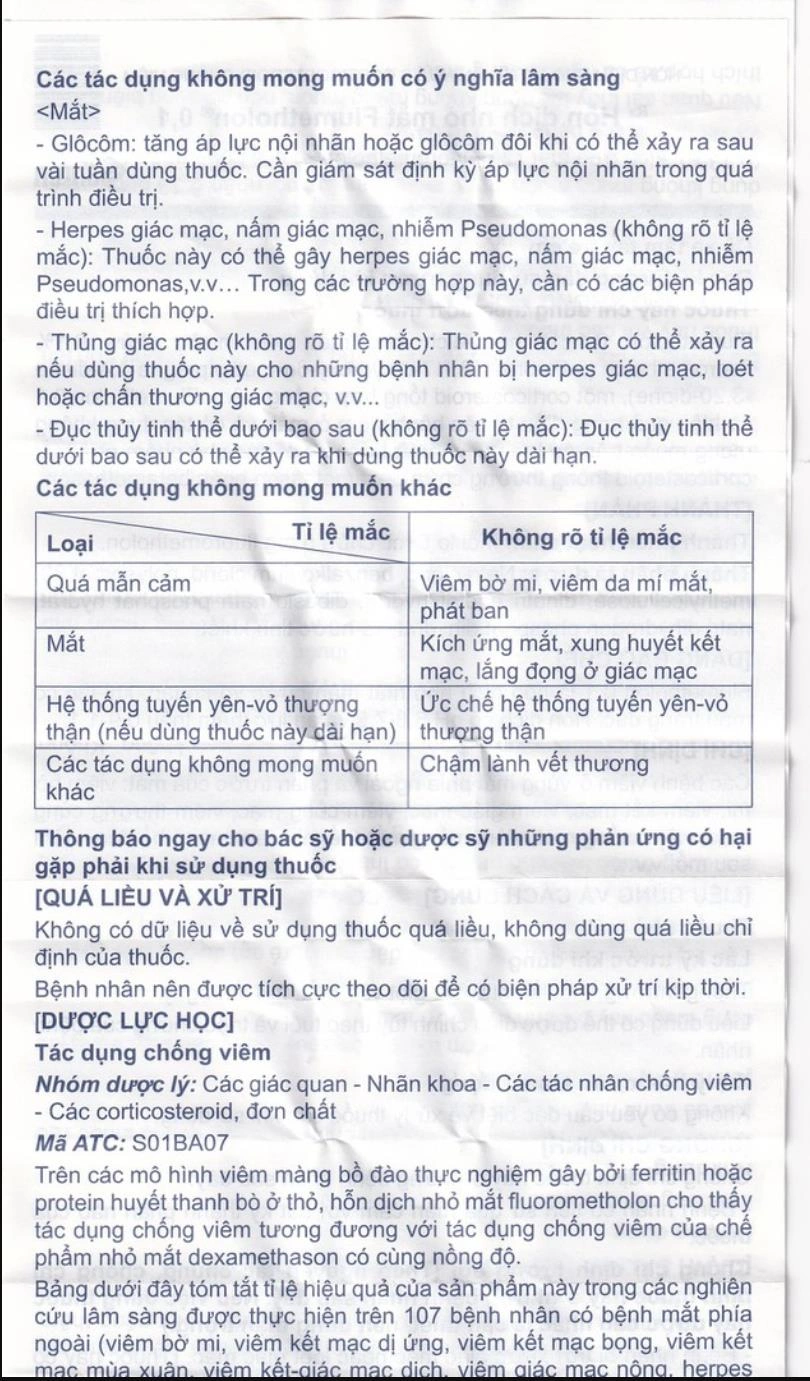 Hỗn dịch nhỏ mắt Flumetholon 0.1 trị các bệnh viêm ngoài mắt chai 5ml - 8