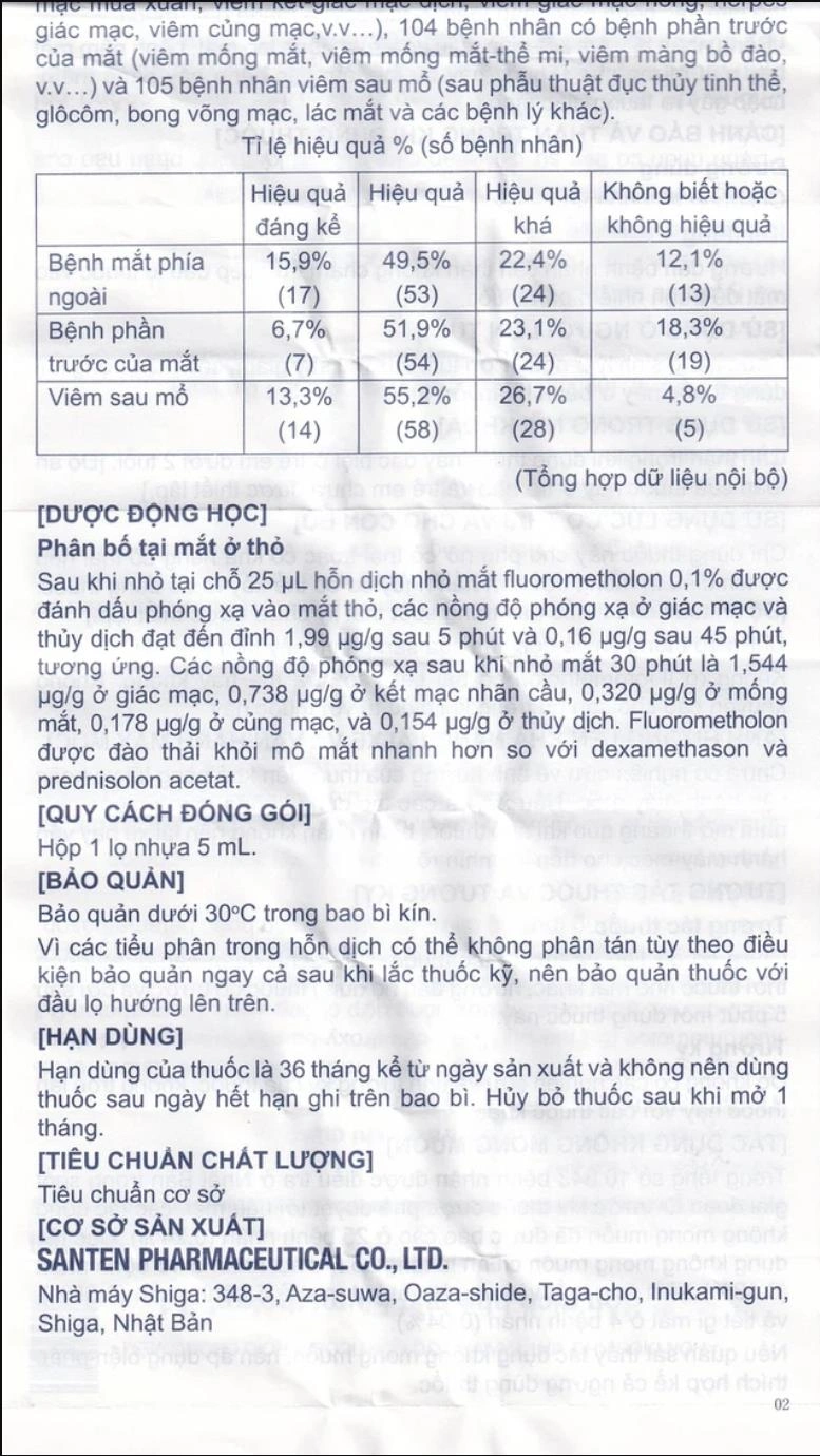 Hỗn dịch nhỏ mắt Flumetholon 0.1 trị các bệnh viêm ngoài mắt chai 5ml - 9