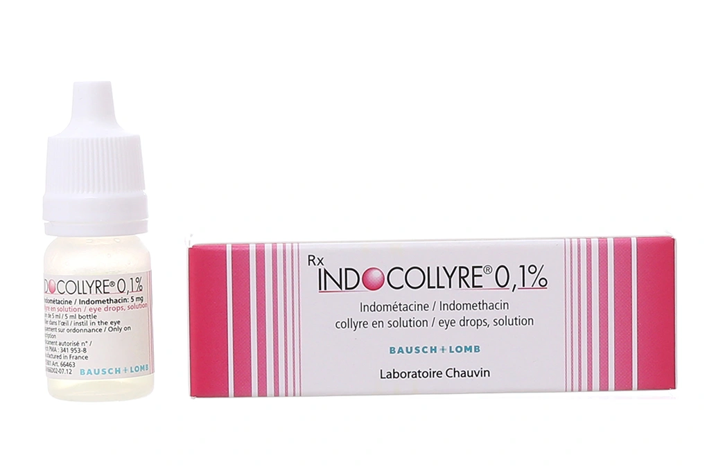 Thuốc nhỏ mắt Indocollyre 0.1% chống viêm, giảm đau sau phẫu thuật chai 5ml - 